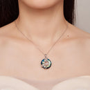 925 Sterling Silver Necklace with Pavé Setting CZ and Transparent Glass, 450mm for Women-7