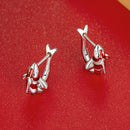 925 Sterling Silver Enamel and CZ Earrings with Platinum Plating for Women-5