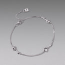 925 Sterling Silver White Gold Plated 21cm Pavé CZ Bracelet for Women-4