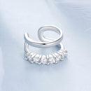 925 Sterling Silver Earrings with Pavé Setting CZ in Platinum-4