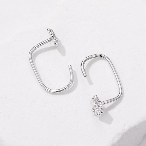 S925 Silver Brass and White Gold Plated 1.4cm Earrings for Women