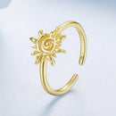 925 Sterling Silver Gold Plated Sun Ring-2