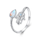 925 Sterling Silver Opal Nanometer Stone Platinum Plated Ring-3