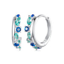925 Sterling Silver Earrings with Pavé Setting and White Gold Plating for Women-4