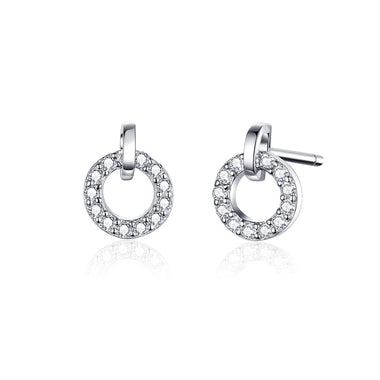 925 Sterling Silver Pavé Setting CZ Earrings
