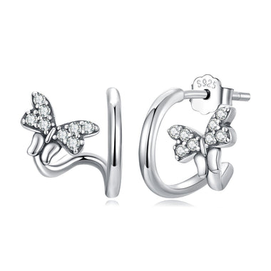 925 Sterling Silver Earrings with Pavé Setting CZ