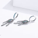 925 Sterling Silver Oxidized Silver Pavé CZ Earrings for Women, Size: 4*1 cm-5