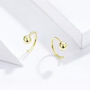 925 Sterling Silver Earrings with Plated Platinum, 1cm Diameter for Women-4