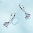 925 Sterling Silver Earrings with Pavé Setting CZ, 2.3*0.95cm, for Women-3