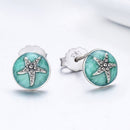 925 Sterling Silver Oxidized Enamel Earrings-3