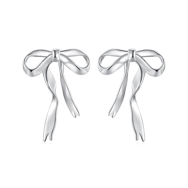 925 Sterling Silver Earrings with White Gold Plating - 1.8x1.3cm for Women