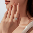 925 Sterling Silver White Gold-Plated Ring with Nacre Pendant - Style E for Women-7