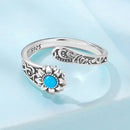 925 Sterling Silver Oxidized Synthetic Turquoise Ring 0.23-0.8cm Women-3