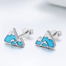 S925 Sterling Silver Earrings 0.7*0.9cm with Plated Platinum and Enamel-2