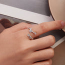 925 Sterling Silver Plated White Gold Ring for Women-5