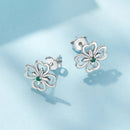 925 Sterling Silver Earrings with Pavé Setting CZ, 0.9cm, Oxidized Silver for Women-5