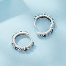 S925 Oxidized Silver Pavé CZ Earrings Size 14*2.5mm for Women-7