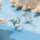 925 Sterling Silver Earrings with Transparent Glass, Enamel, White Gold Plated, 1.3x1.5cm for Women-3