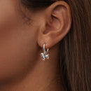 925 Sterling Silver & Plated White Gold Earrings for Women-7