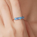 925 Sterling Silver Ring with White Gold Plating for Women, Size 6.0-7