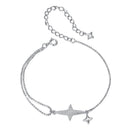 925 Sterling Silver & White Gold Plated Pave Setting CZ Bracelet 15+6cm-1
