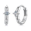 925 Sterling Silver Moissanite Earrings 1.3cm for Women-1
