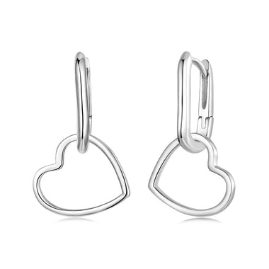 925 Sterling Silver Earrings with Love Pendant for Women - 0