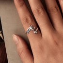 925 Sterling Silver Oxidized Silver Ring for Women-4