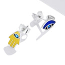 S925 Sterling Silver Enamel Pavé Set CZ Earrings-5