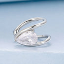 925 Sterling Silver Hoop Earrings with Pavé Setting CZ in White Gold-2