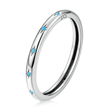 925 Sterling Silver Turquoise Oxidized Silver Ring Size 6 for Women