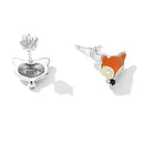 925 Sterling Silver Earrings with Pavé Setting and Enamel Process, Oxidized, 0.7*0.9cm for Women-4