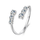 925 Sterling Silver Moissanite Ring for Women - Size E - Plated White Gold-2