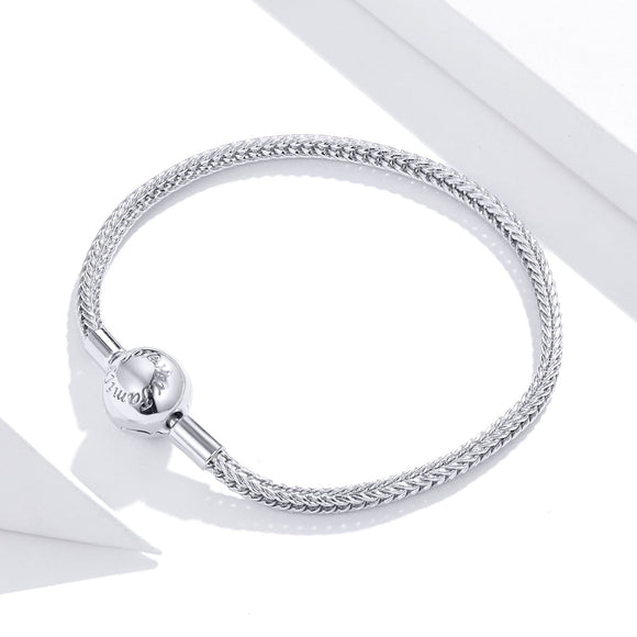 925 Sterling Silver Plated Platinum 17cm Bracelet for Men