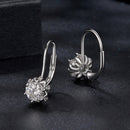 925 Sterling Silver Moissanite Earrings with CZ in White Gold, 1.8cm for Women-3