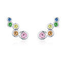925 Sterling Silver Earrings with Pavé Setting CZ, 0.5x1.2 cm for Women-1