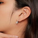 925 Sterling Silver Moissanite Earring with Pavé Setting, 6.5mm, for Women-7