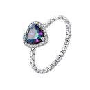 925 Sterling Silver Heart 8mm CZ Ring Size 6 for Women-3