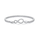 925 Sterling Silver Infinity Love Bracelet for Women - Size 17.0-2