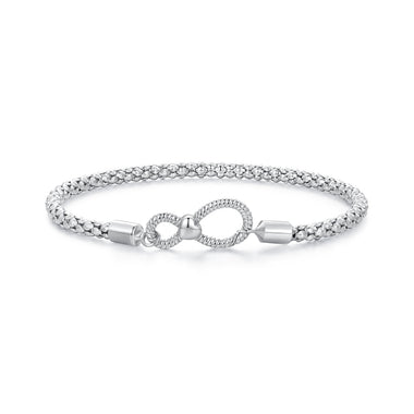 925 Sterling Silver Infinity Love Bracelet for Women - Size 17.0 - 0