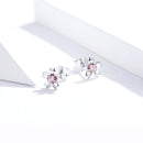 925 Sterling Silver Earrings with CZ in Pavé Setting-2