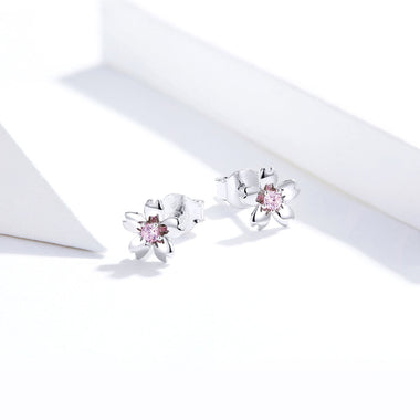 925 Sterling Silver Earrings with CZ in Pavé Setting - 0