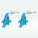 925 Sterling Silver Oxidized Enamel Earrings for Women - 1.3x0.5cm-4