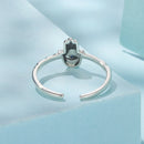 925 Sterling Silver Hamsa Hand Ring with Synthetic Spinel for Women-3