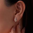 925 Sterling Silver Earrings with White Gold Plating and CZ-6