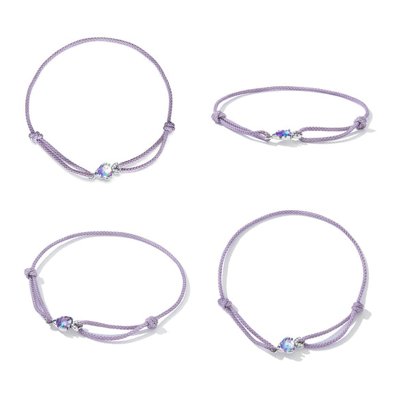 925 Sterling Silver Adjustable 24cm CZ Resin Bracelet for Women