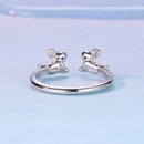 925 Sterling Silver Rabbit Ring with Pavé Setting CZ in White Gold for Women-4