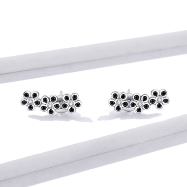 925 Sterling Silver Earrings with Pavé Setting CZ - 0