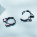 925 Sterling Silver Enamel Black Gold Plated Earrings for Women-4