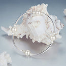 925 Sterling Silver Shell Pearl Stretchable Bracelet for Women-2
